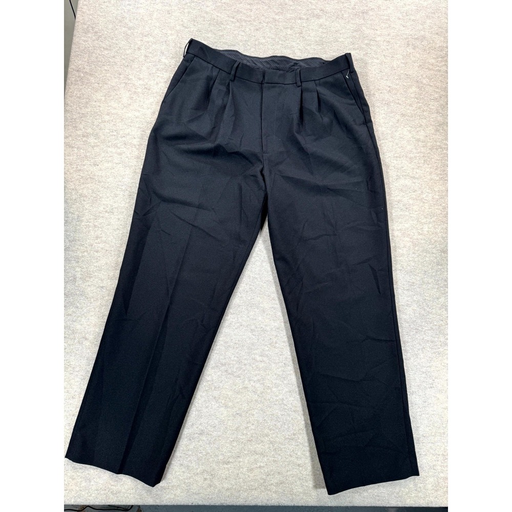 Legendary Gold Mens 40x32 Black Pleated Front Straight Leg Dress Pants 67550BL